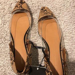 Zara flats with see through detail NWT